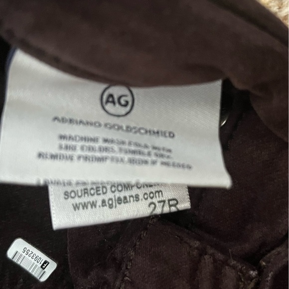EUC - Adriano Goldschmied AG - Brown 'velvet' The Legging Super Skinny Size 27R - Picture 4 of 5